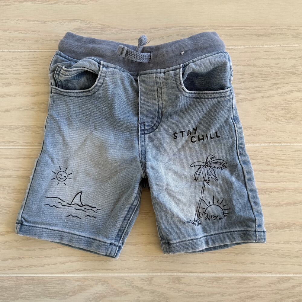 Garanimals Toddler 3T Cargo Denim Shorts Elastic Waist